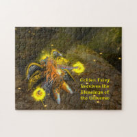 Golden Fairy Blessings Jigsaw Puzzle w/Custom Text