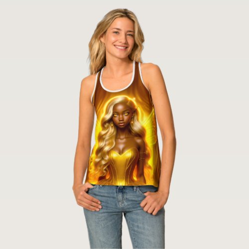 Golden fairy girl African American bright luxury Tank Top