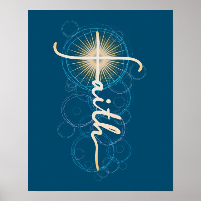 Golden Faith Cross Poster (Front)