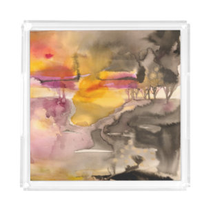 golden fall acrylic tray