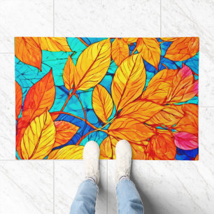 Golden Fall Foliage: Bright Leaves Painting Doormat