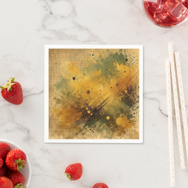 Golden Fall Harvest Distressed Ink Decoupage Napkins (Insitu)