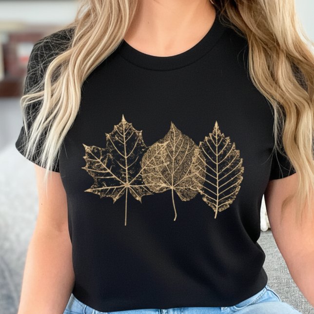 Golden Fall Leaves | Autumn Leaf Tri-Blend Shirt (Celebrate autumn in style with this golden fall leaves tee cozy, chic, and perfect for Thanksgiving)