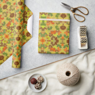 Golden Fall Leaves Autumn Leaves Wrapping Paper