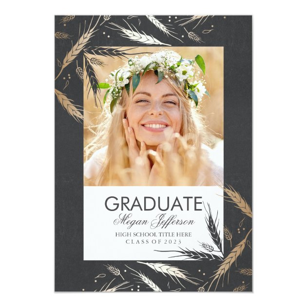 Golden Fall | Photo Graduation Card (front side)