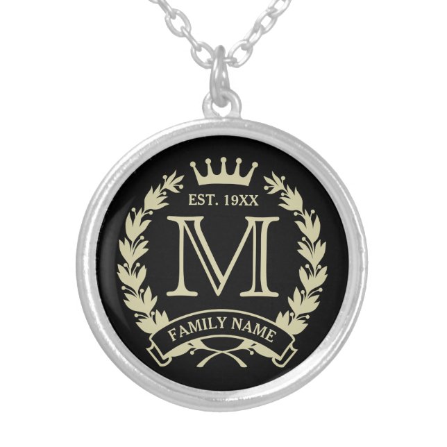 Golden Family Logo Dark Pendant Necklace (Front)