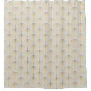 Golden Fan Art Deco Classic Pattern Shower Curtain
