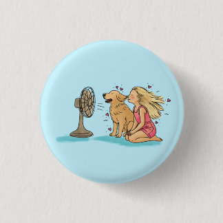 Golden Fan Girl Button
