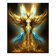 Golden Fantasy Angel Printable Digital Download