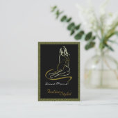 Golden Fashion Stylist Business Card (Standing Front)