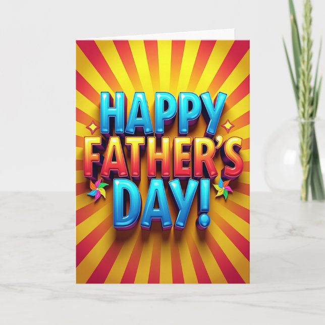 Golden Fathers Day Burst Card (Front)