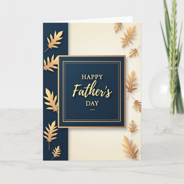 Golden Fathers Day Foliage Card (Front)