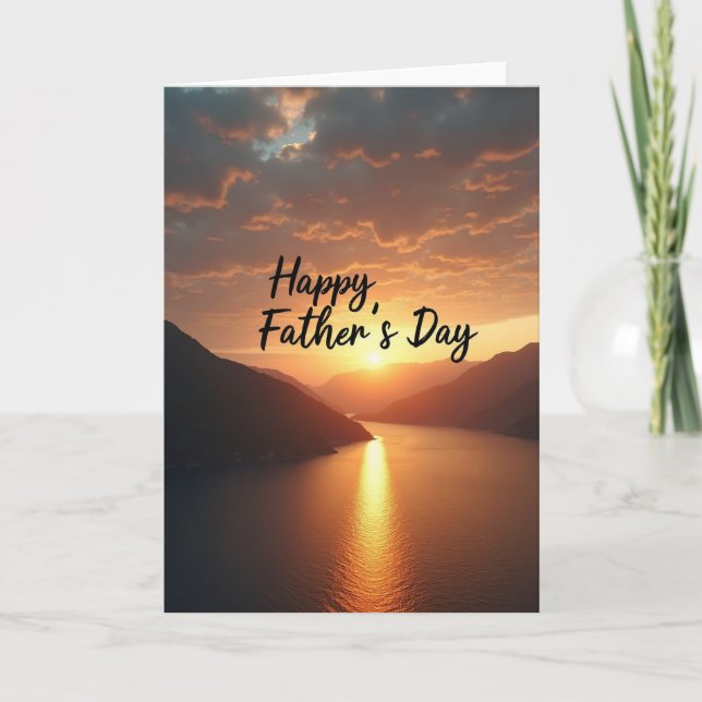 Golden Fathers Day Horizon Card (Front)
