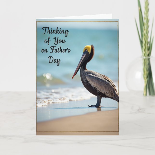 Golden Fathers Day Seaside Card (Front)