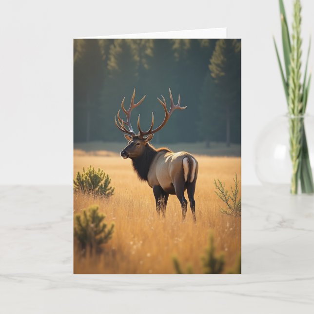 Golden Fathers Day Stag Card (Front)