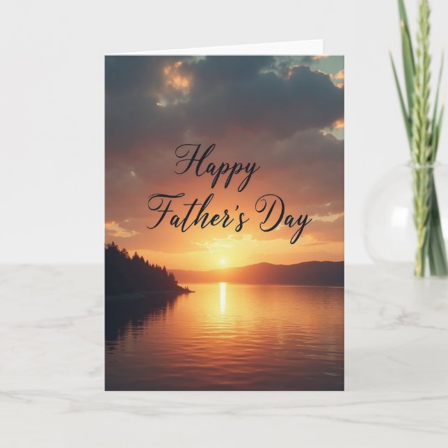 Golden Fathers Day Sunset Card (Front)