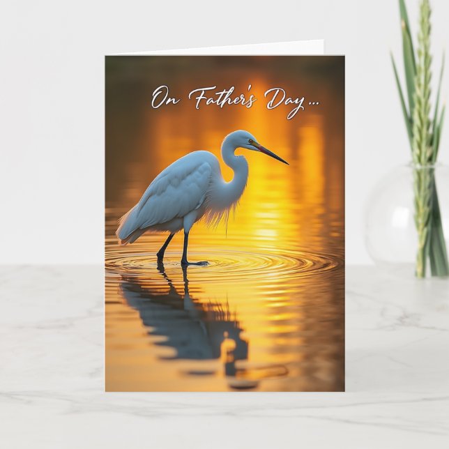Golden Fathers Day Wading Bird Card (Front)