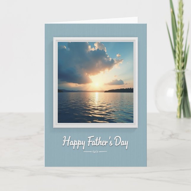Golden Fathers Day Waterscape Card (Front)