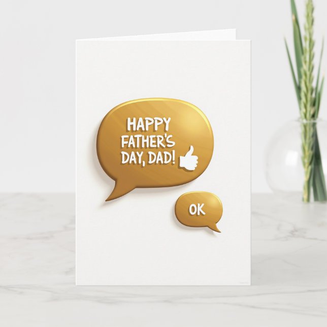 Golden Fathers Day Wish Card (Front)