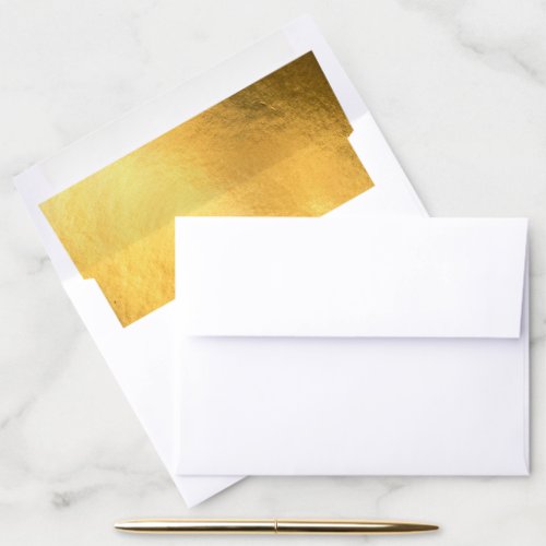 Golden Faux Foil Wedding Envelope Liner