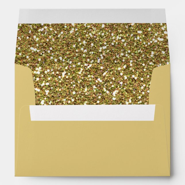 Golden Faux Sparkles Style Texture Print Envelope (Back (Bottom))