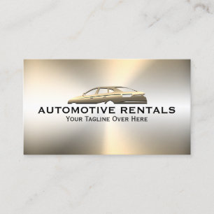 Golden faux texture metallic automotive business card