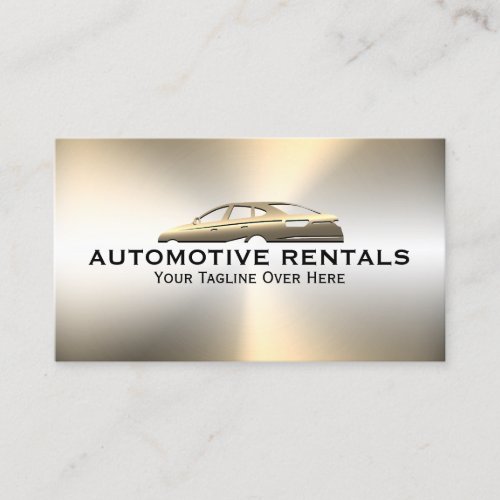 Golden faux texture metallic automotive  business card