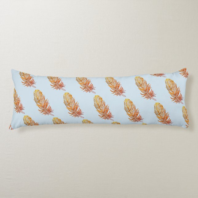 Golden Feather Art  Polyester Body cushion (Front)