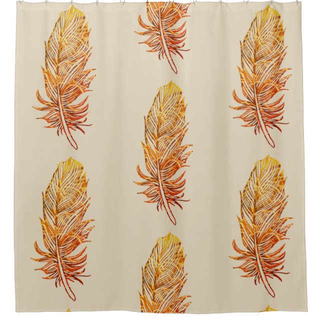 Golden feather Art Shower Curtain (Front)