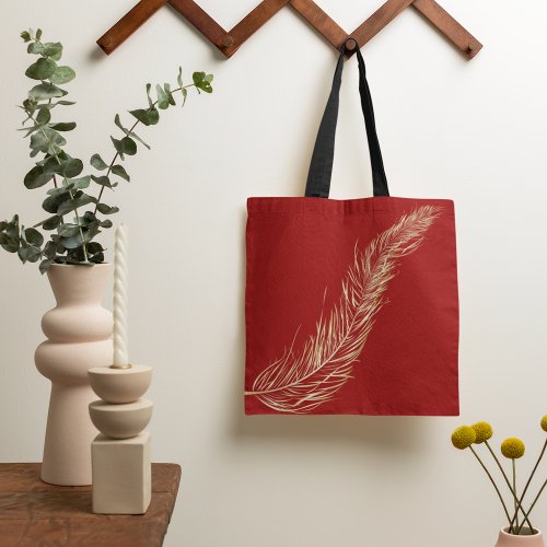 Golden Feather Tote Bag