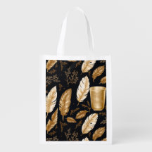 Golden Feathers Prosperity Grocery Bag