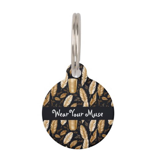 Golden Feathers Prosperity Pet ID tag