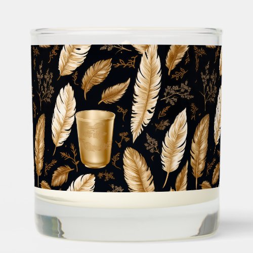 Golden Feathers Prosperity Pillar Candle