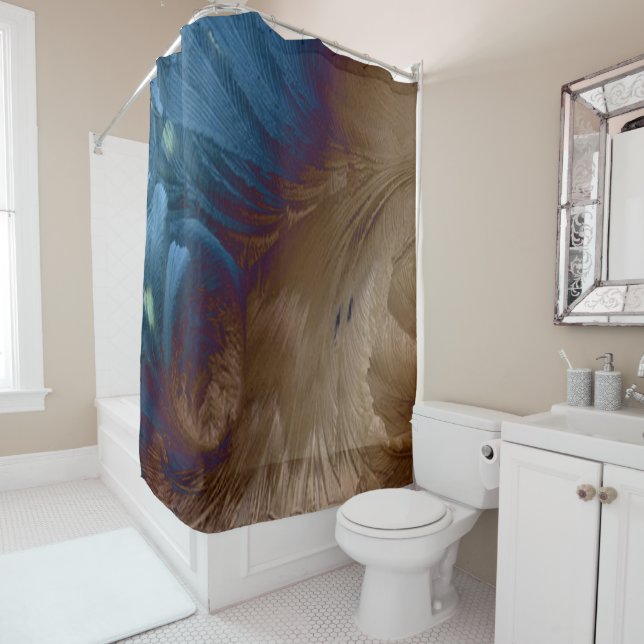Golden Feathers Shower Curtain (In Situ)