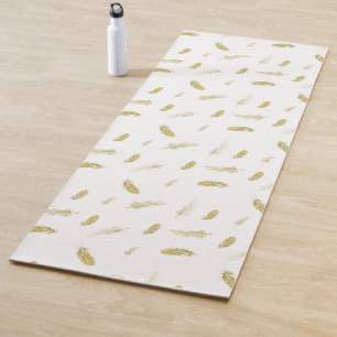Golden Feathers Yoga Mat