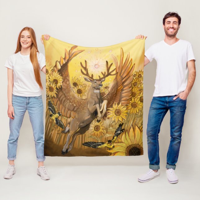 Golden Feilds Mule Deer Fleece Blanket (In Situ)