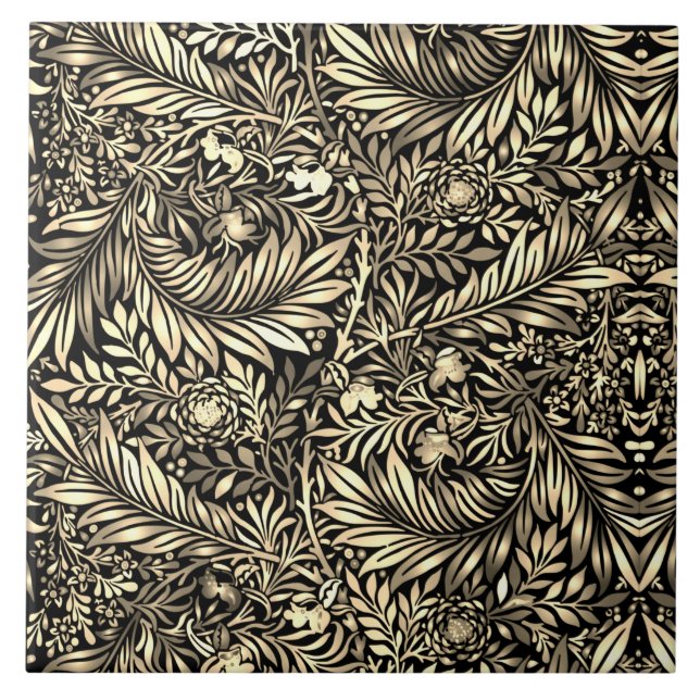 Golden Fern  Ceramic Tile (Front)