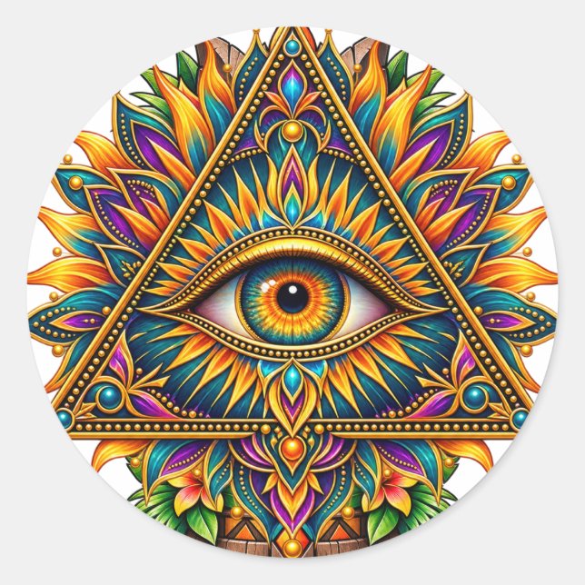 Golden Fern Eye Sticker (Front)