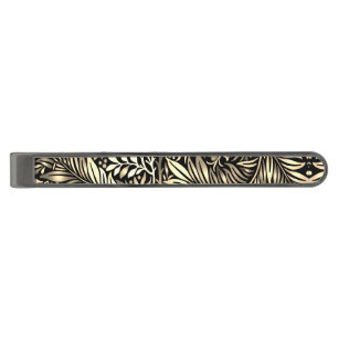 Golden Fern Gunmetal Finish Tie Bar