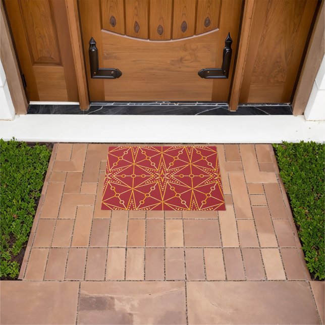 Golden Festive Starry Doormat (Outdoor)