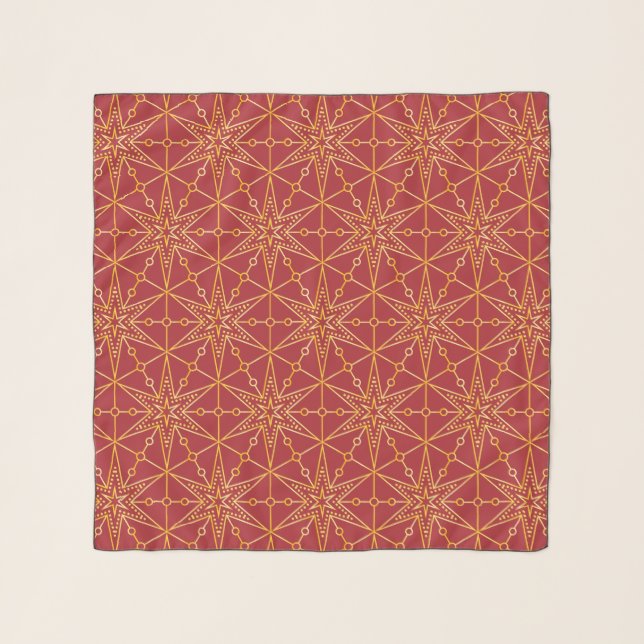 Golden Festive Starry Scarf (Front)