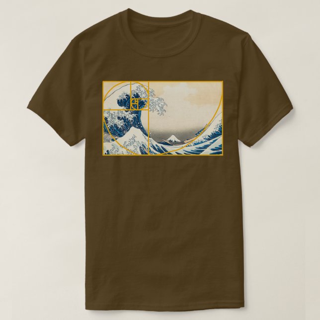 Golden Fibonacci Wave T-Shirt (Design Front)