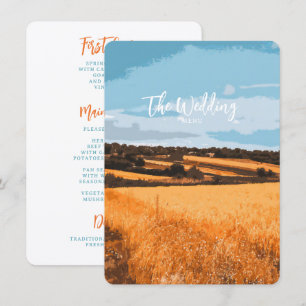 Golden Field Rustic Sunlit Summer Country Menu