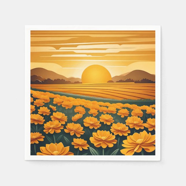 Golden Fields of Marigolds Napkins (Front)