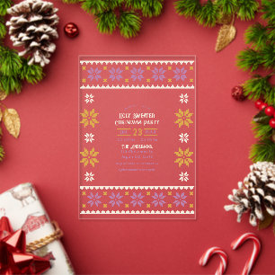 Golden Fig Ugly Sweater Christmas Party Acrylic Invitations