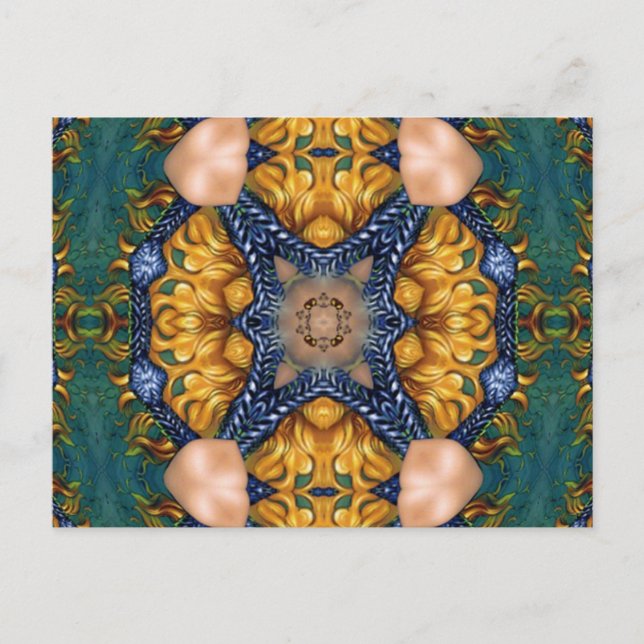 Golden Fire Blue Ropes Postcard (Front)