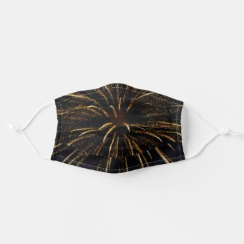 Golden Fireworks Cloth Face Mask by LoisBryan at Zazzle