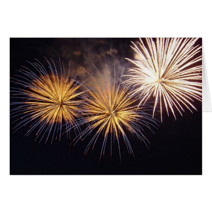 Golden Fireworks Greeting Card