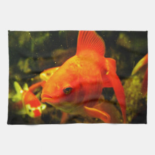 Golden fish kitchen towel