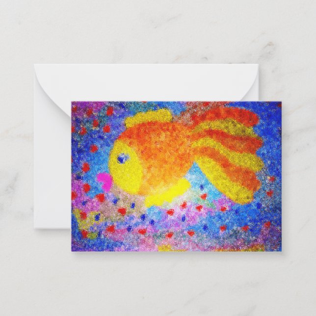 Golden fish note card (Front)